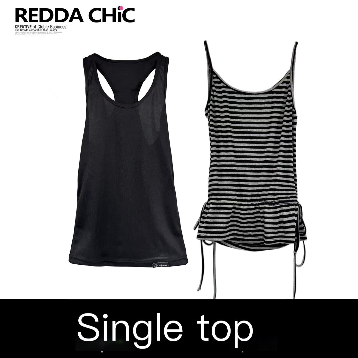 REDDACHIC_Black_White_Striped_Y2K_Casual_Loose_Sleeveless_Women'S_Camisoles_MISSTT