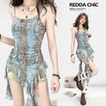 REDDACHIC_Blue_Handpainted_Asymmetric_Ruffle_Ribbon_Strappy_Y2K_Women'S_Slip_Midi_Dresses_MISSTT