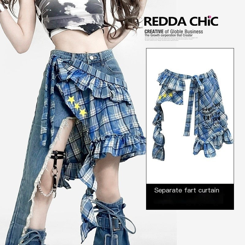 REDDACHIC_Blue_Plaid_Asymmetric_Layered_Apron_Ruffle_Women'S_Midi_Skirts_MISSTT