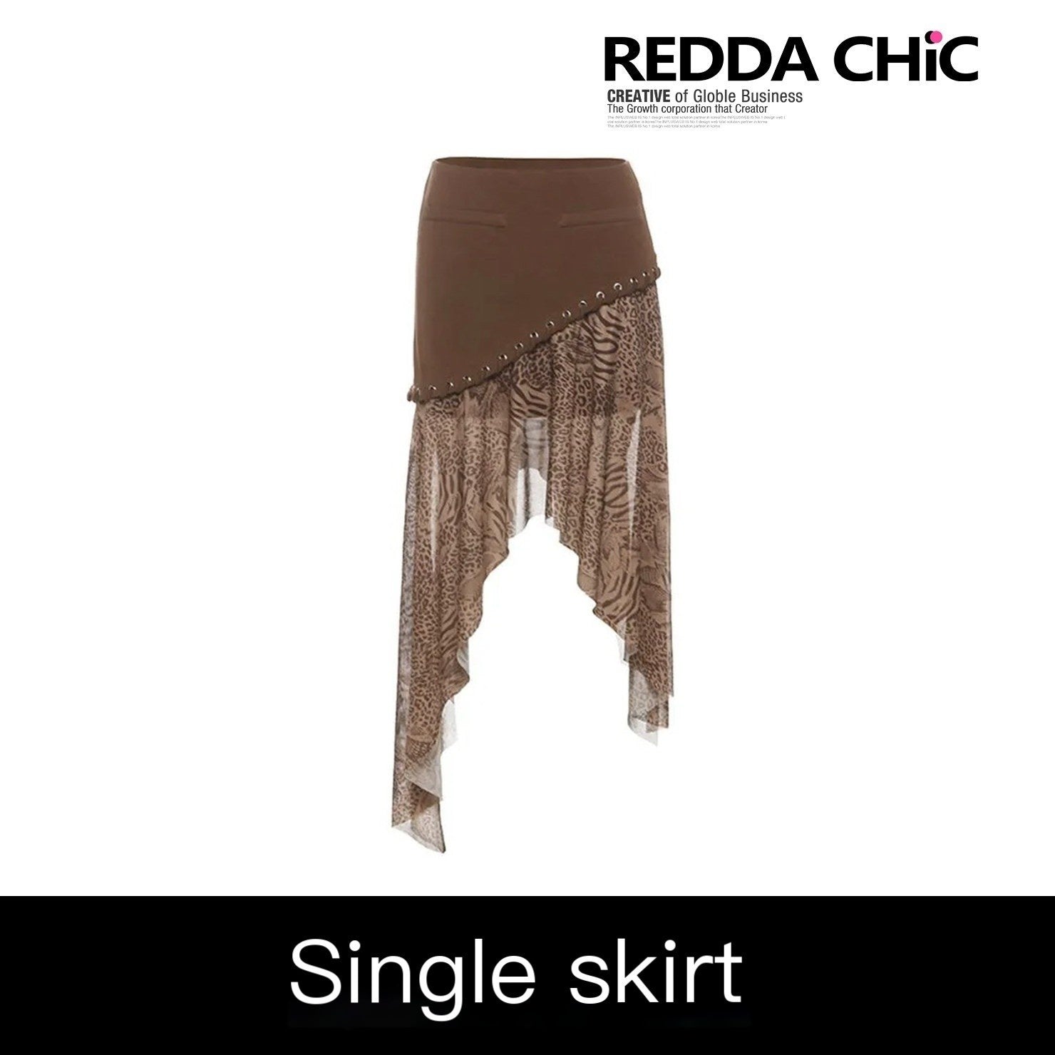 REDDACHIC_Brown_Leopard_Print_Asymmetric_Ruffle_High_Waist_A_Line_Women'S_Midi_Skirts_MISSTT