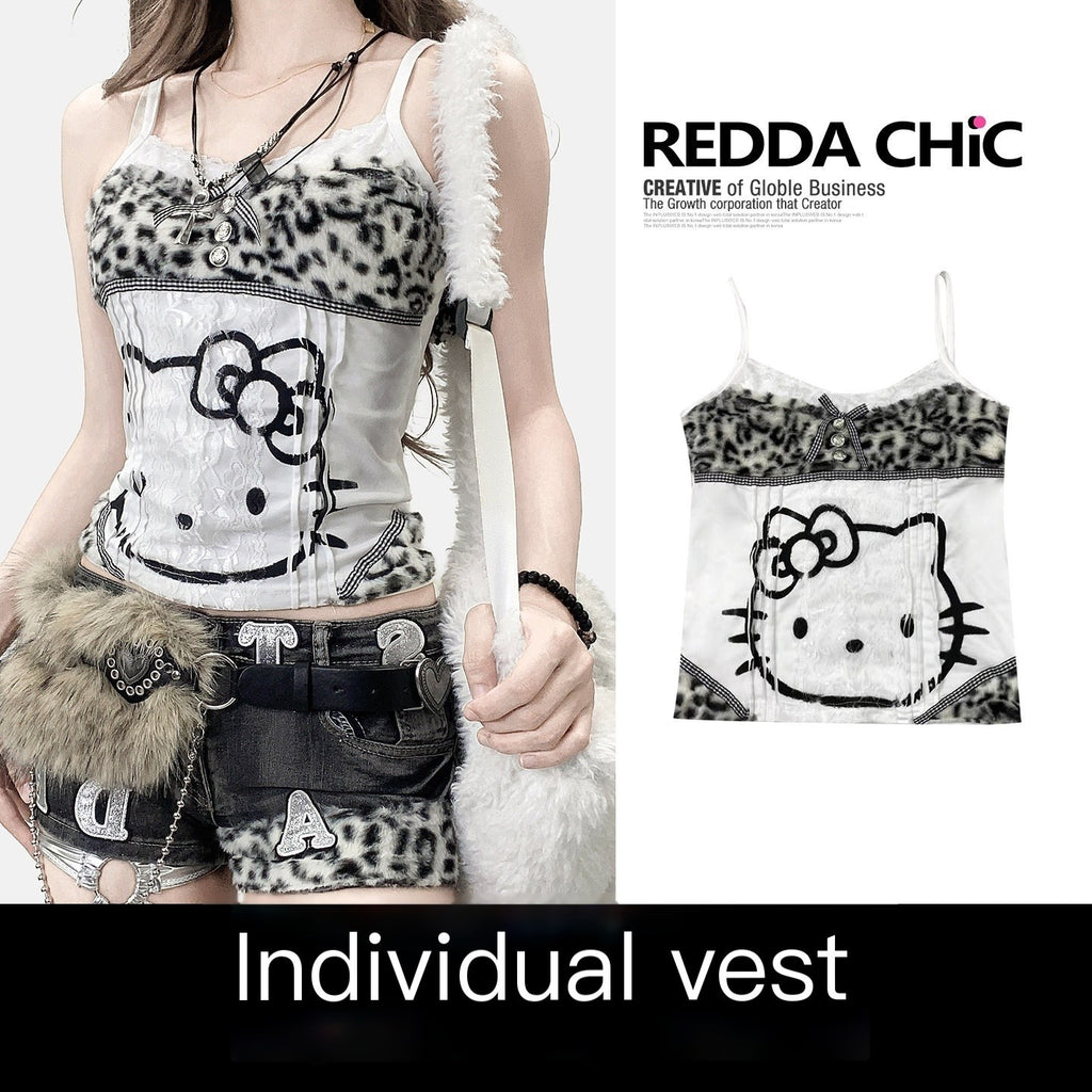 REDDACHIC_Cute_Cartoon_Leopard_Print_Patchwork_Cropped_Slim_Women'S_Lace_Camisoles_MISSTT