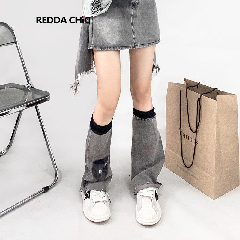 REDDACHIC_Cyberpunk_Asymmetric_Ruffle_Pocket_High_Waisted_A_Line_Women'S_Denim_Midi_Skirts_MISSTT