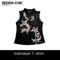 REDDACHIC_Dark_Cheongsam_Inspired_Floral_Stand_Collar_Slim_Women'S_Mesh_Midi_Dresses_MISSTT