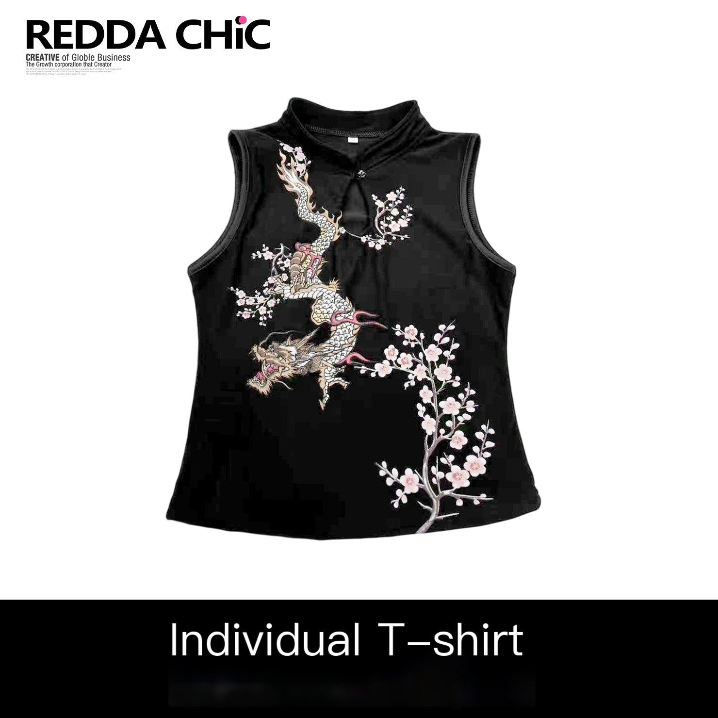REDDACHIC_Dark_Cheongsam_Inspired_Floral_Stand_Collar_Slim_Women'S_Mesh_Midi_Dresses_MISSTT