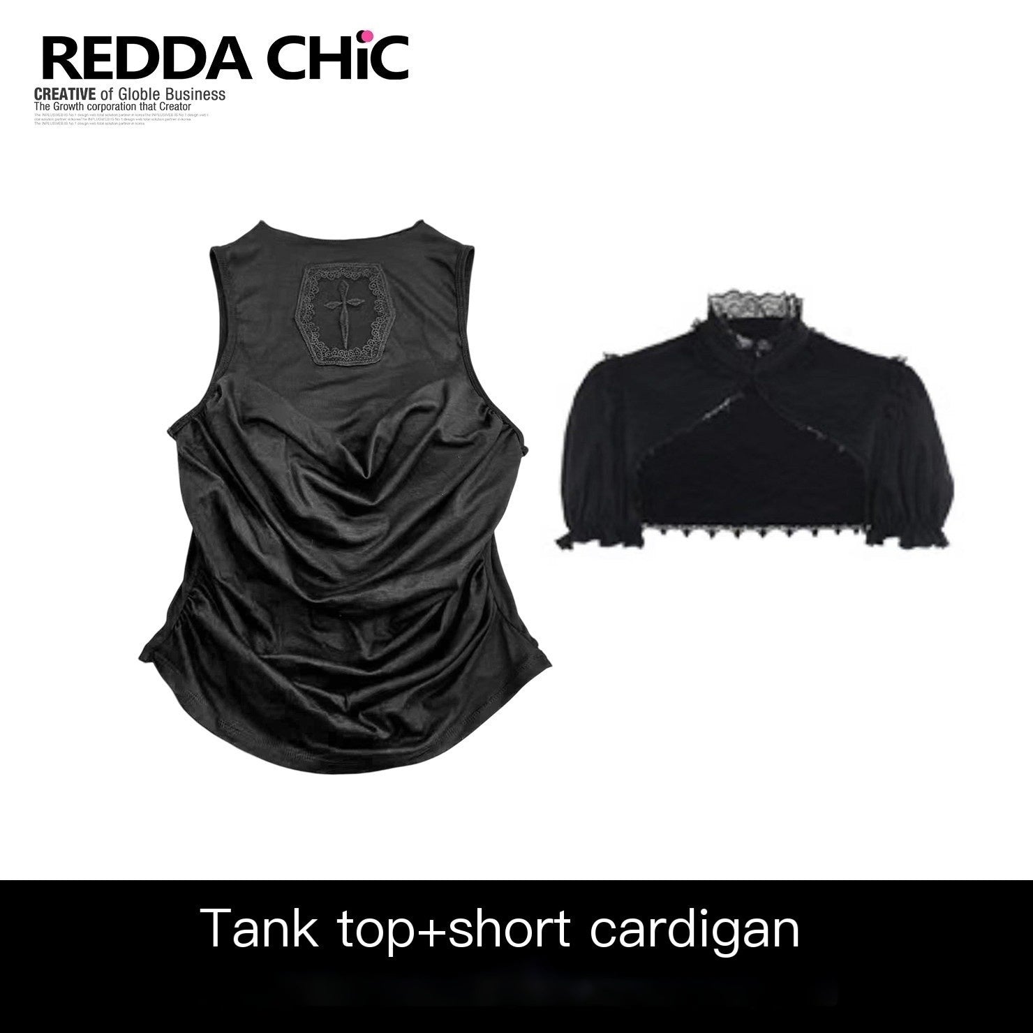 REDDACHIC_Dark_Gothic_Cutout_Cross_Padded_Bust_Vest_Slim_Fit_Women'S_Short_Sleeve_T-Shirts_MISSTT