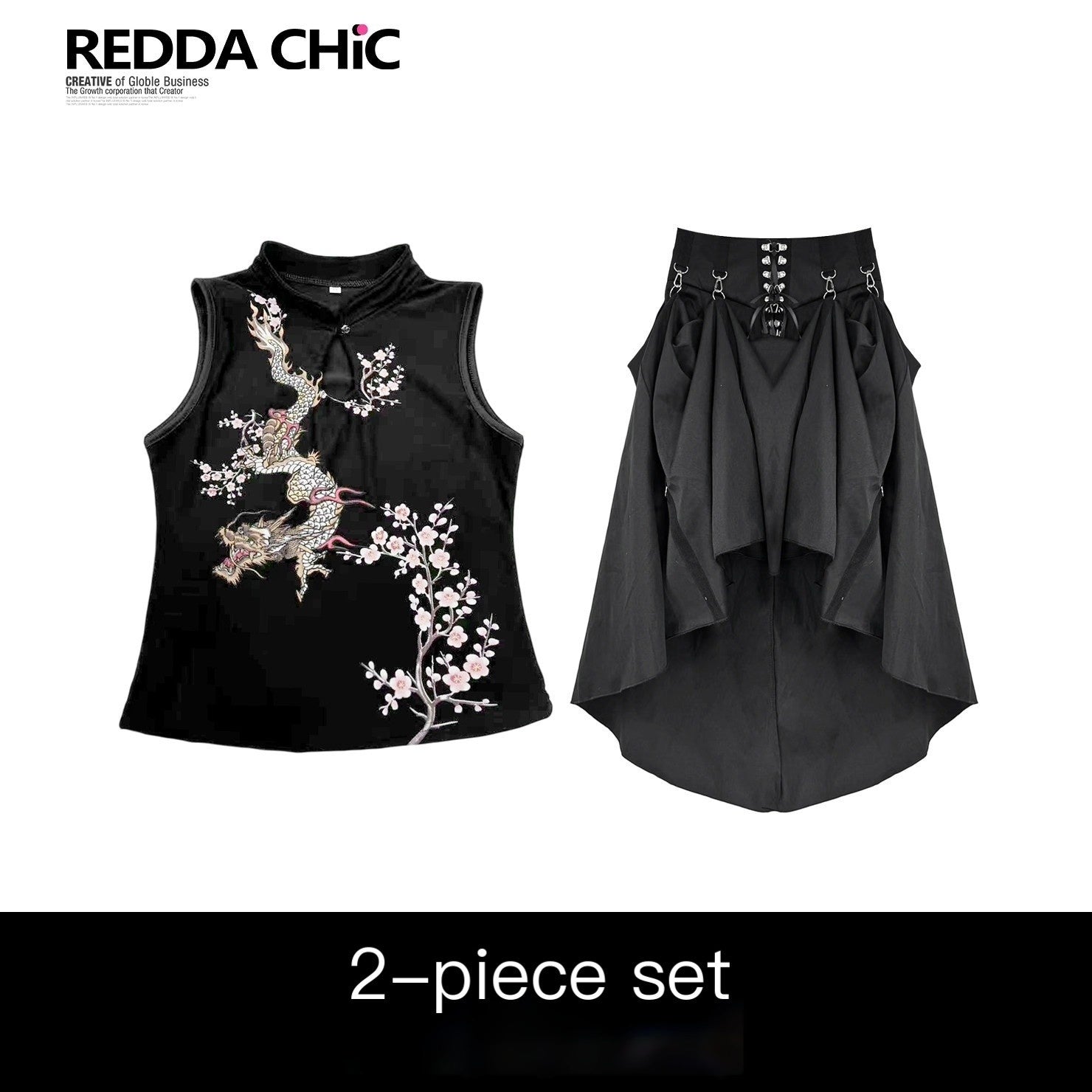 REDDACHIC_Dark_Gothic_Printed_Cheongsam_Sleeveless_Slim_Women'S_Two_Piece_Midi_Dresses_MISSTT