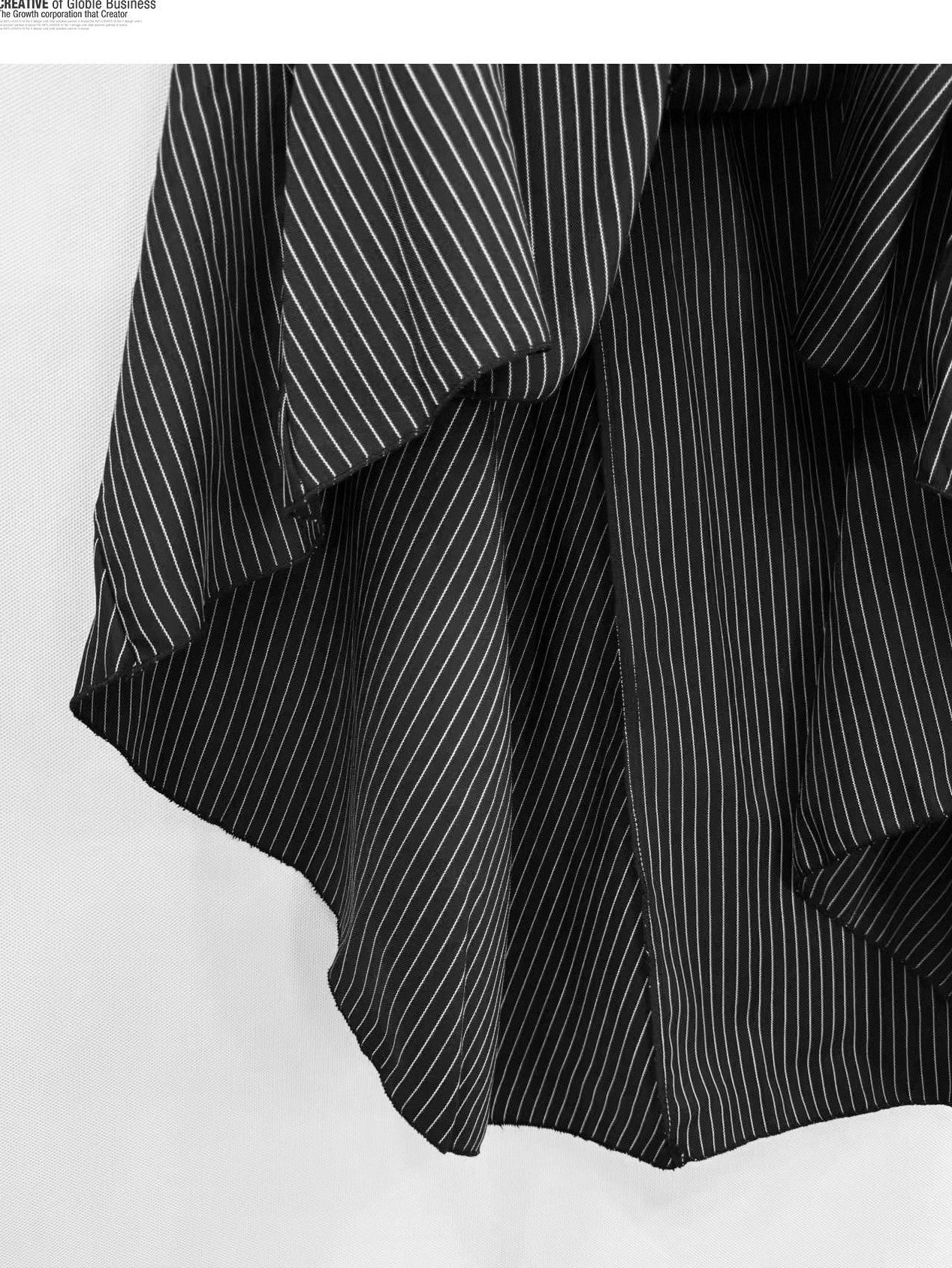 REDDACHIC Dark Gothic Striped Panelled Ruffled A Line Women'S Polyester Maxi Skirts