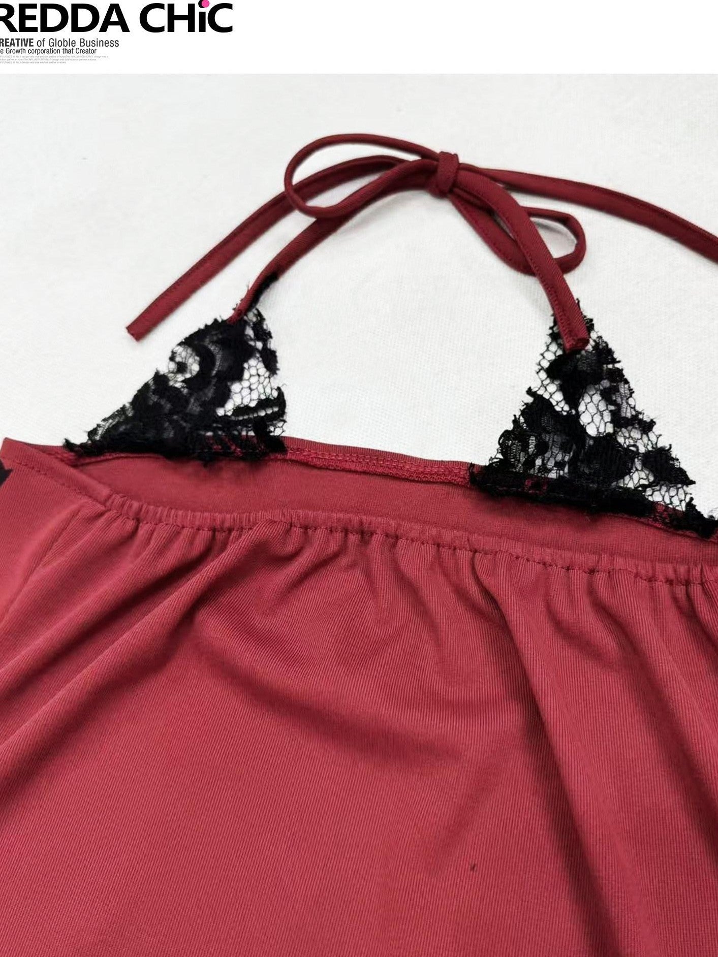 REDDACHIC Dark Gothic Wine Red Skull Print Halter Crop Slim Fit Women'S Camisoles