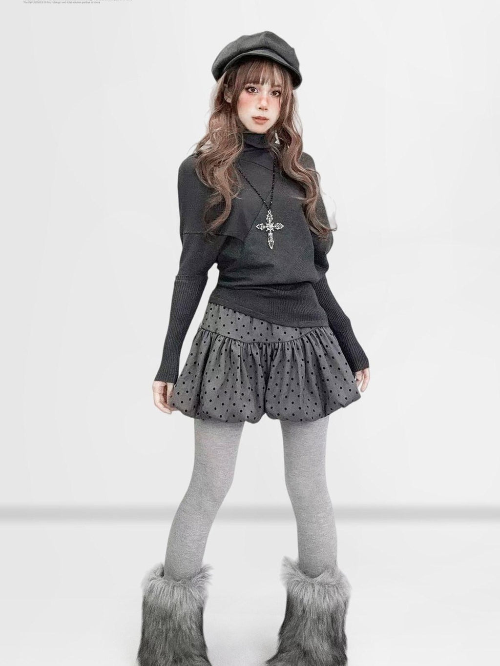 REDDACHIC Dark Gray Asymmetric Slim Batwing Mockneck Women'S Thin Long Sleeve T-Shirts