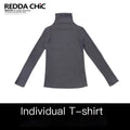 REDDACHIC_Dark_Gray_High_Neck_Slim_Y2K_Vintage_Women'S_Derong_Fleece_Long_Sleeve_T-Shirts_MISSTT