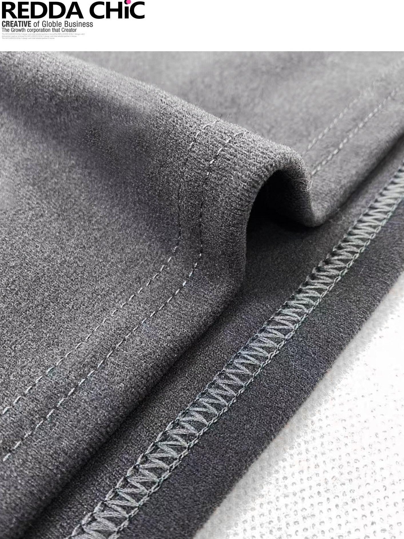 REDDACHIC Dark Gray High Neck Slim Y2K Vintage Women'S Derong Fleece Long Sleeve T-Shirts