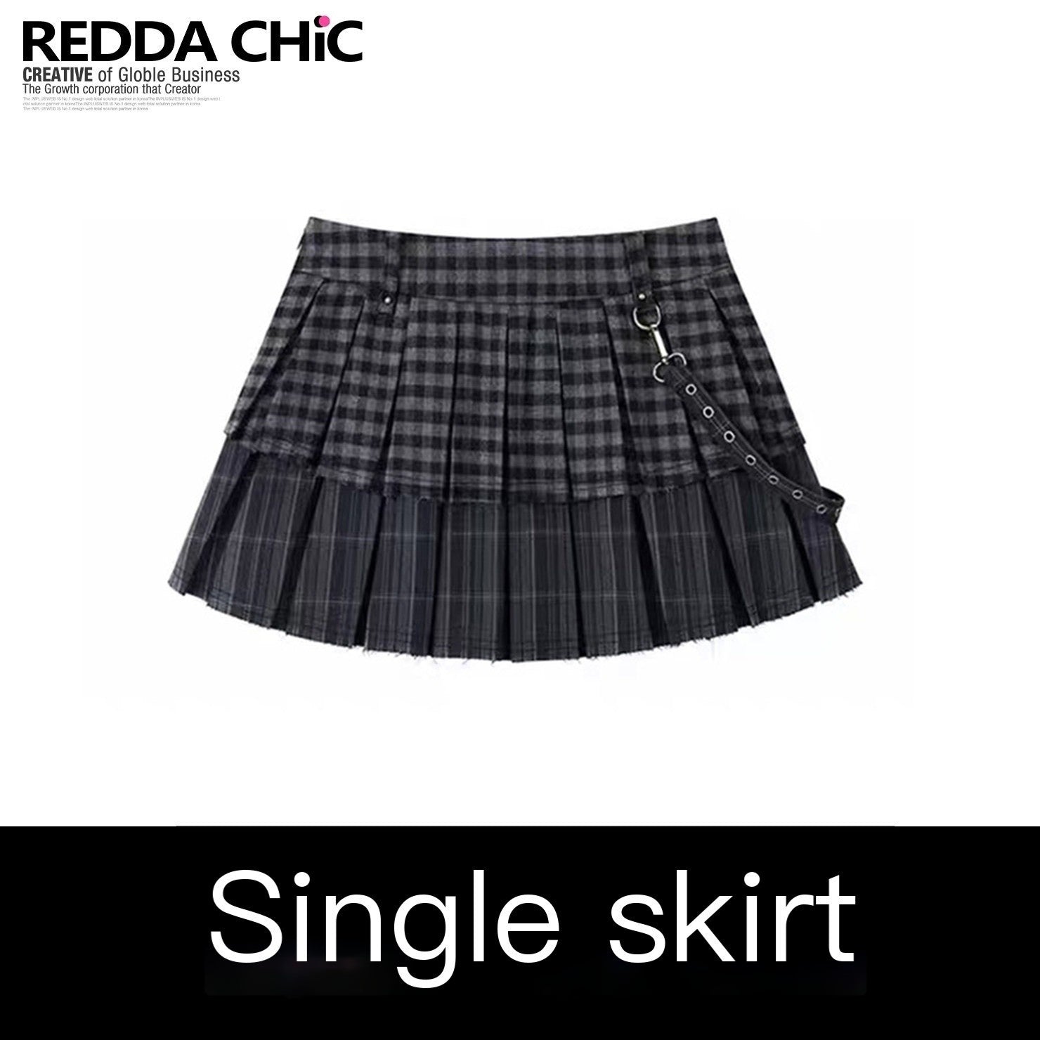 REDDACHIC_Dark_Gray_Plaid_Patchwork_Layered_High_Waist_Women'S_Wool_Blend_Mini_Skirts_MISSTT