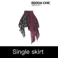 REDDACHIC_Dark_Red_Plaid_Asymmetric_Ruffle_High_Waist_A_Line_Patchwork_Women'S_Midi_Skirts_MISSTT