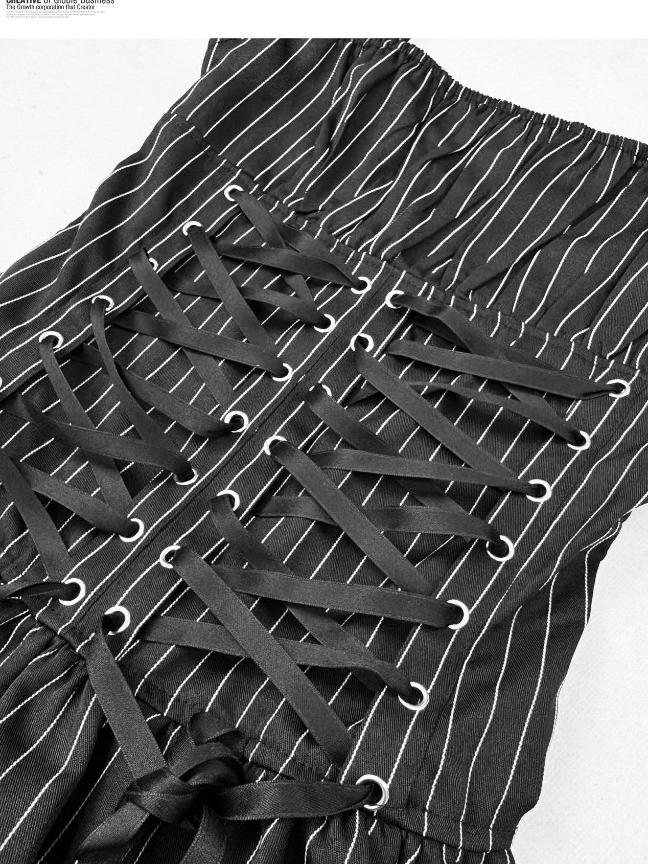 REDDACHIC Dark Striped Gothic Lace Layered Tiered A Line Strappy Women'S Mini Dresses