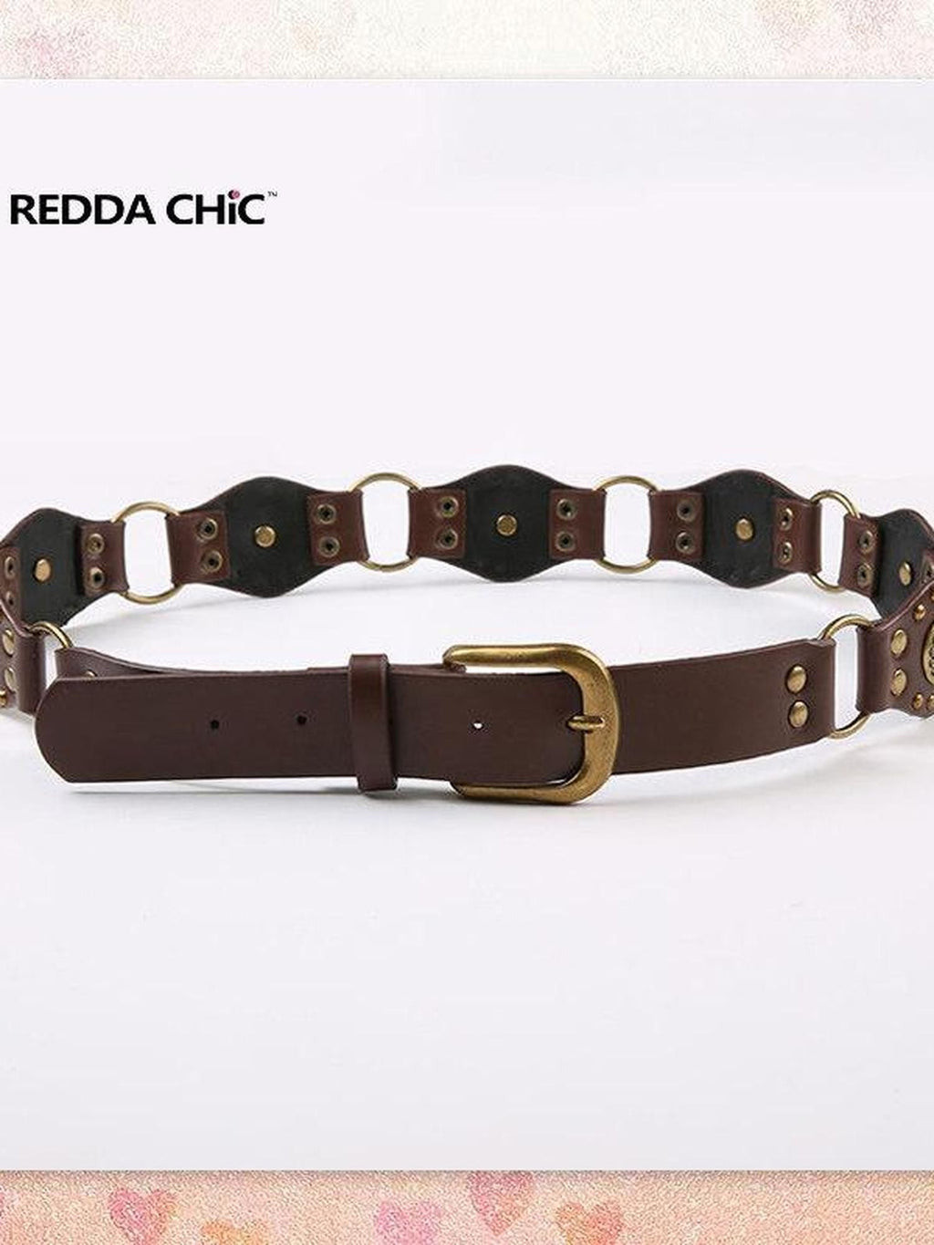 REDDACHIC Distressed Western Vintage Plain Round Buckle Adjustable Women'S Soft Pu Belts