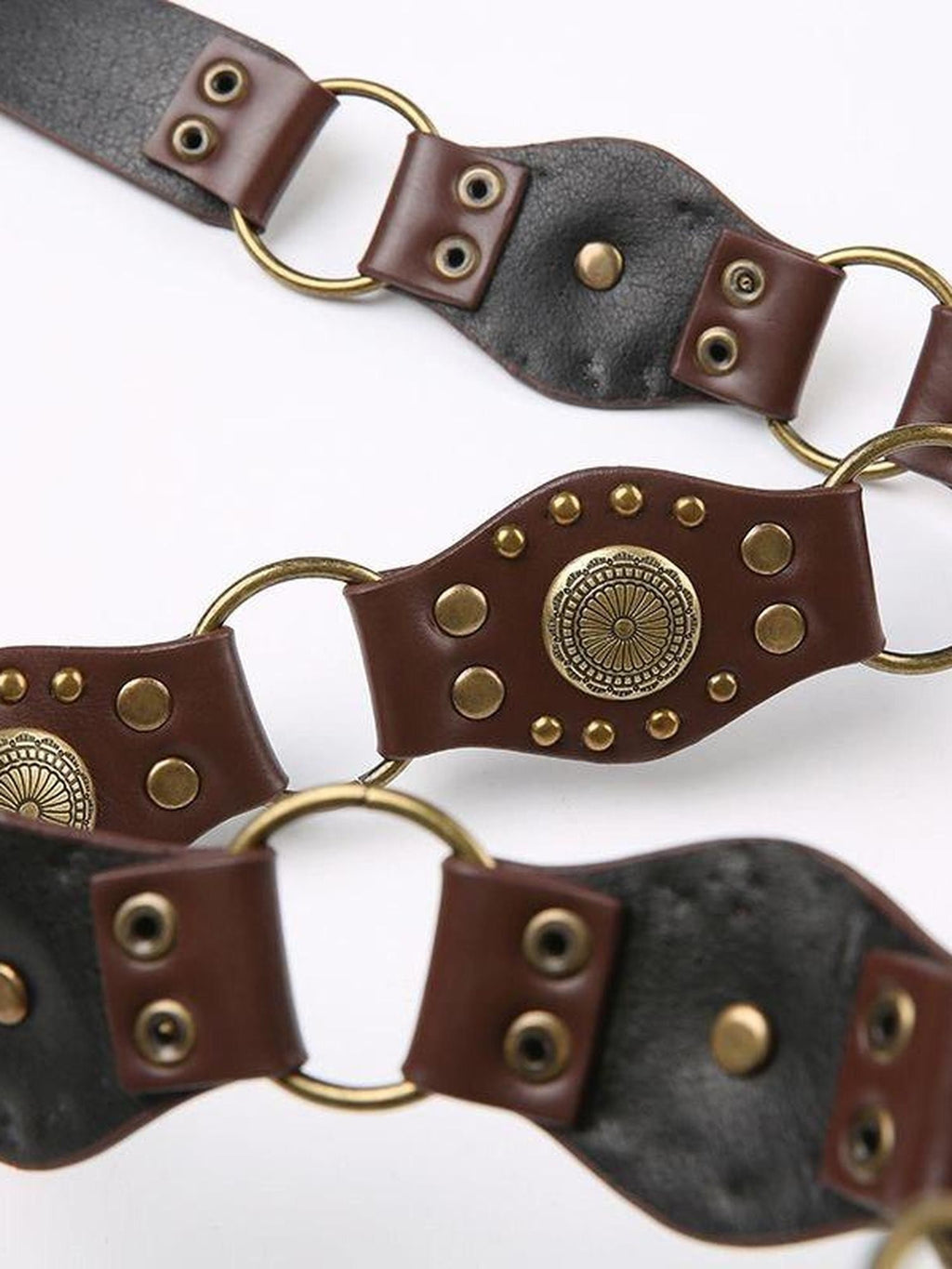 REDDACHIC Distressed Western Vintage Plain Round Buckle Adjustable Women'S Soft Pu Belts