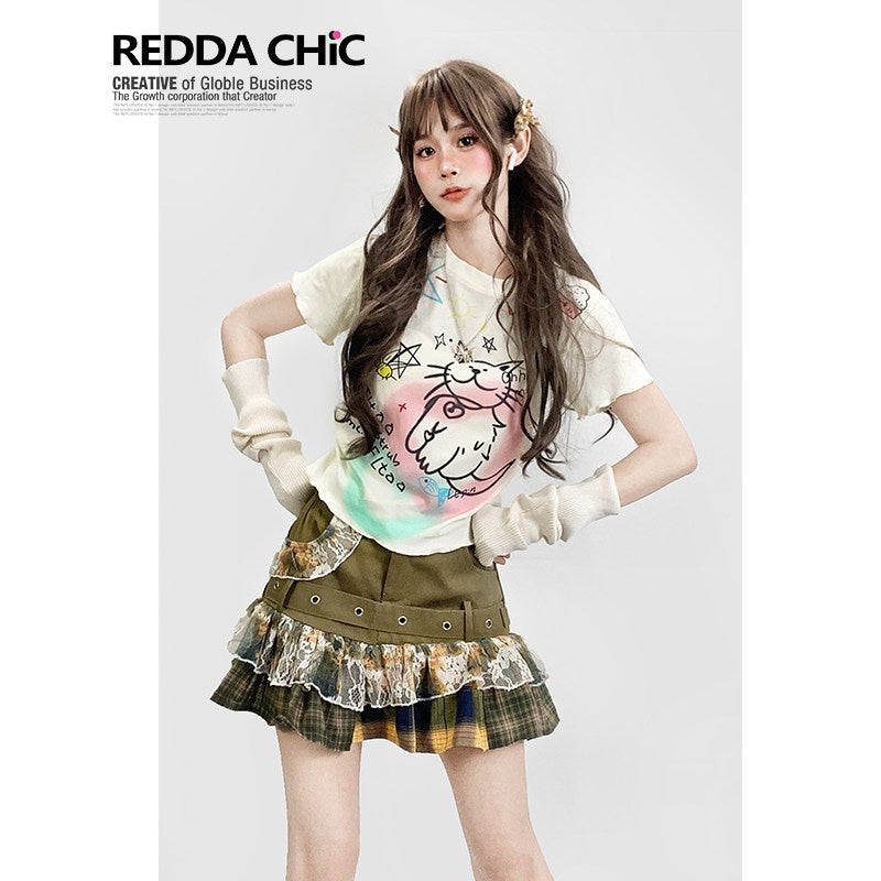 REDDACHIC_Dopamine_Graffiti_Cartoon_Print_Loose_Fit_White_Women'S_Short_Sleeve_T-Shirts_MISSTT