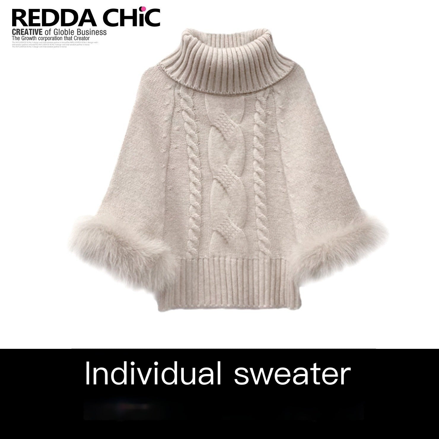 REDDACHIC_Fluffy_Patchwork_Cable_Knit_Batwing_Cape_High_Neck_Women'S_Oatmeal_Sweaters_MISSTT