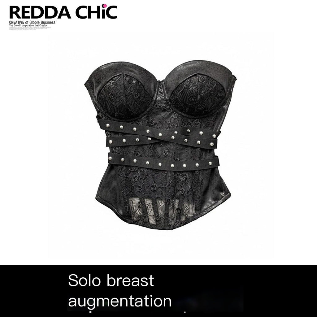 REDDACHIC_Goth_Boned_Lace_Asymmetrical_Padded_Women'S_Leather_Tube_Tops_/_Bandeaus_MISSTT