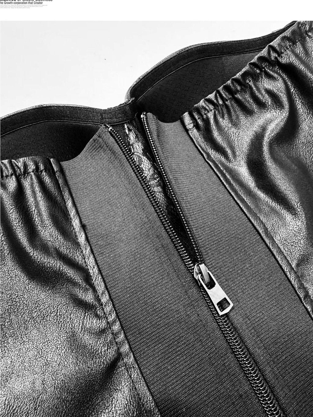 REDDACHIC Goth Boned Lace Asymmetrical Padded Women'S Leather Tube Tops / Bandeaus