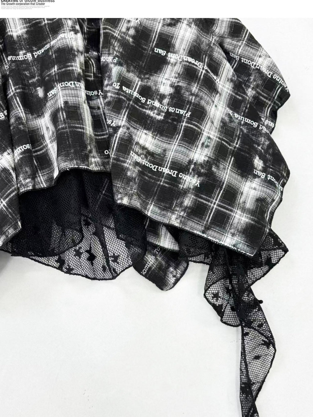 REDDACHIC Gothic Black White Plaid Asymmetric Pleated High Waist Women'S Lace Mini Skirts