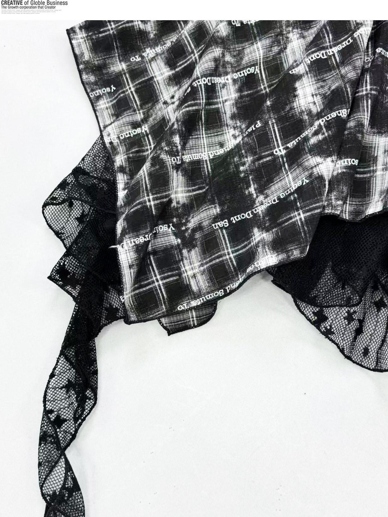 REDDACHIC Gothic Black White Plaid Asymmetric Pleated High Waist Women'S Lace Mini Skirts