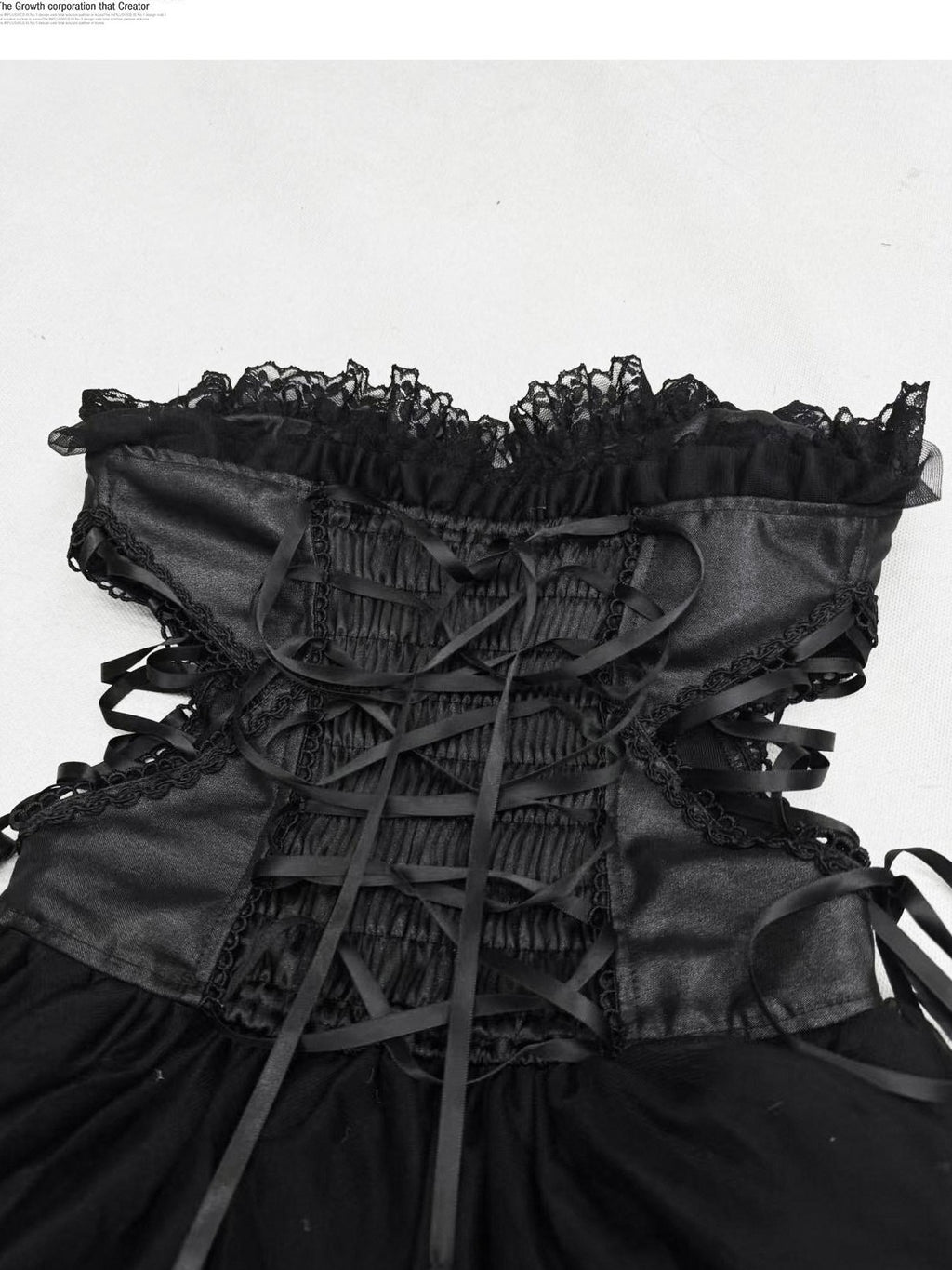 REDDACHIC Gothic Corset Lace Asymmetrical Women'S Lace Cotton Strapless Maxi Dresses