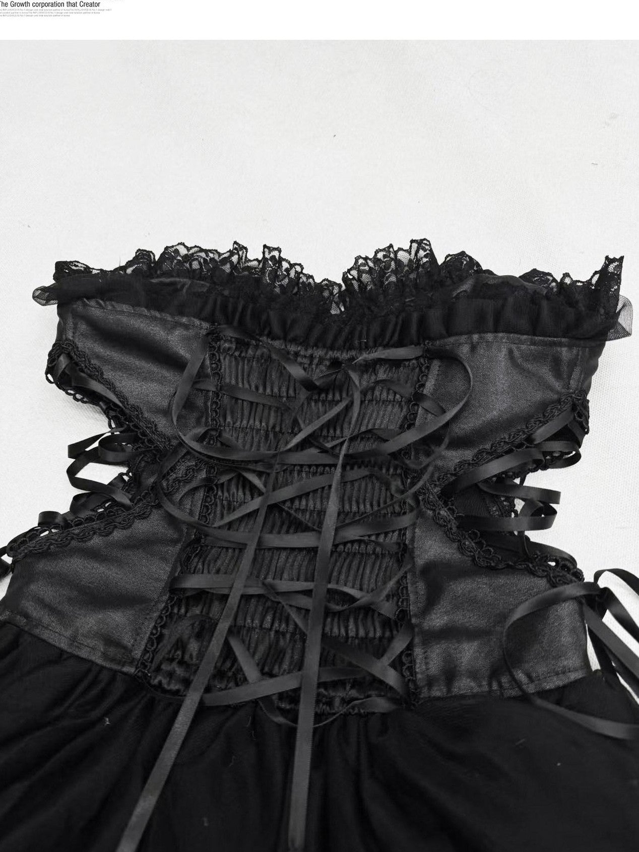 REDDACHIC Gothic Corset Lace Asymmetrical Women'S Lace Cotton Strapless Maxi Dresses