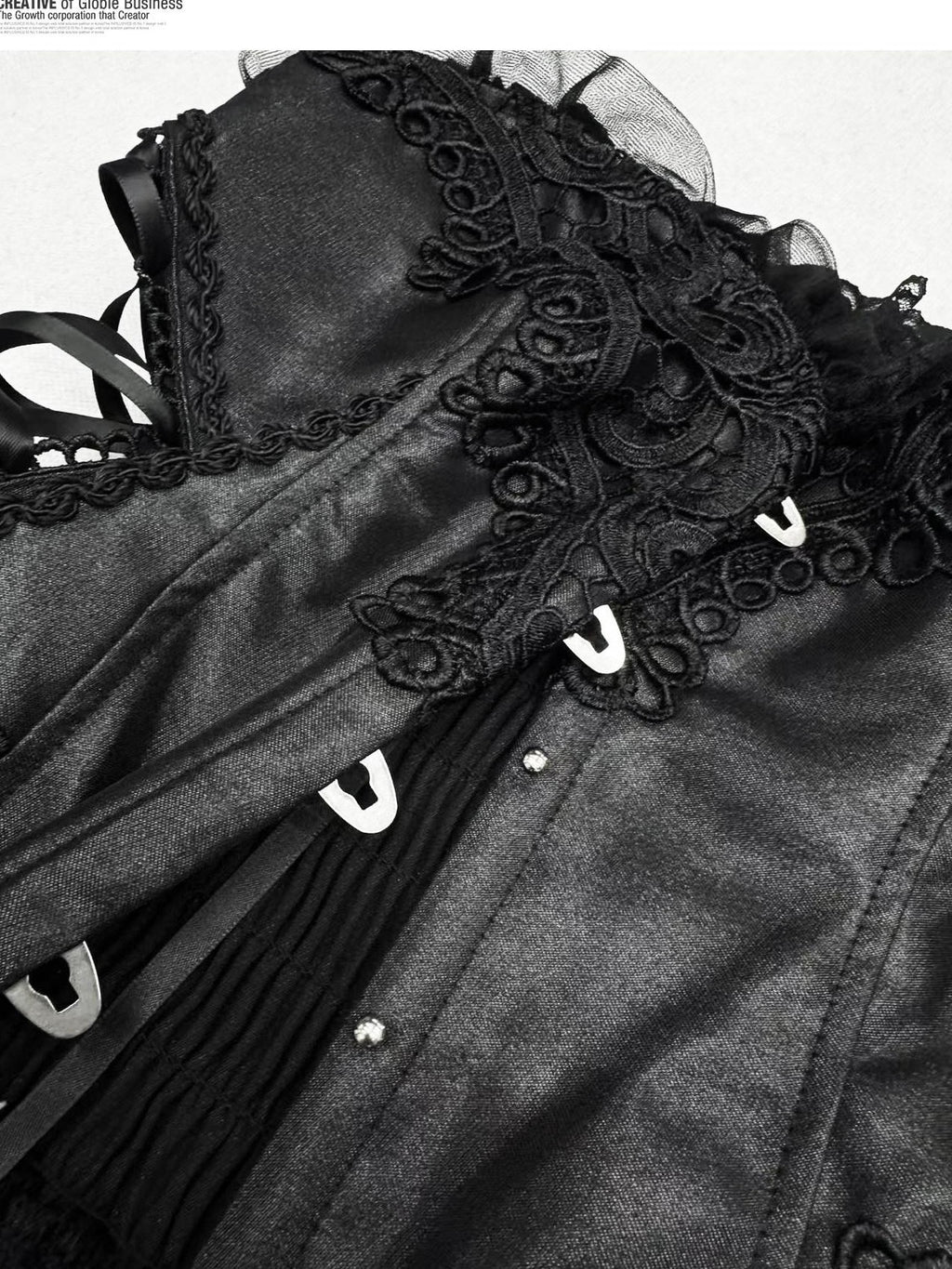 REDDACHIC Gothic Corset Lace Asymmetrical Women'S Lace Cotton Strapless Maxi Dresses