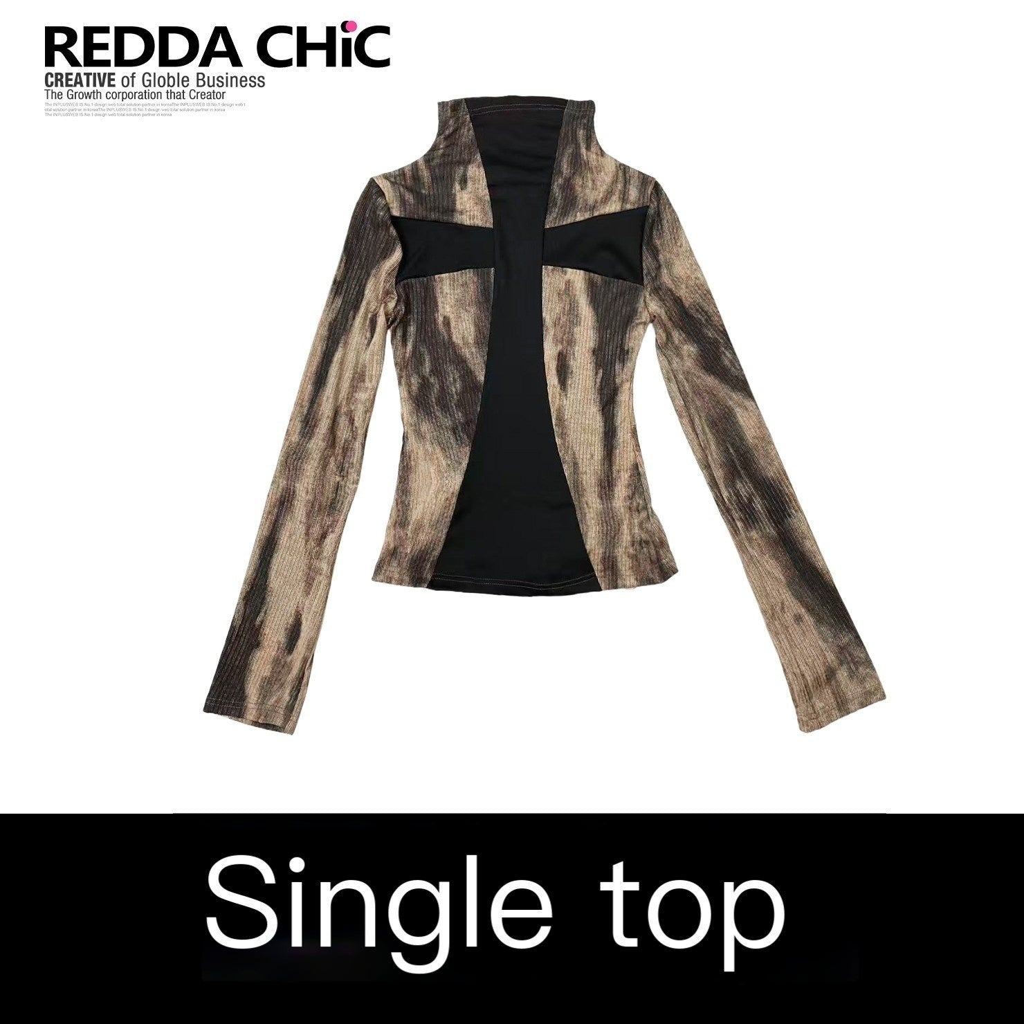 REDDACHIC_Gothic_Cross_Tie_Dye_Gradient_High_Neck_Bell_Sleeve_Women'S_Long_Sleeve_T-Shirts_MISSTT