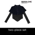 REDDACHIC_Gothic_Dark_Asymmetrical_Cape_Knit_Drop_Shoulder_Cropped_Slim_Women'S_Sweaters_MISSTT