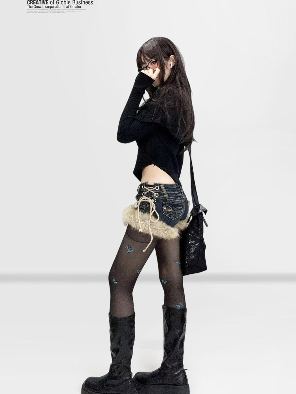 REDDACHIC Gothic Dark Asymmetrical Cape Knit Drop Shoulder Cropped Slim Women'S Sweaters