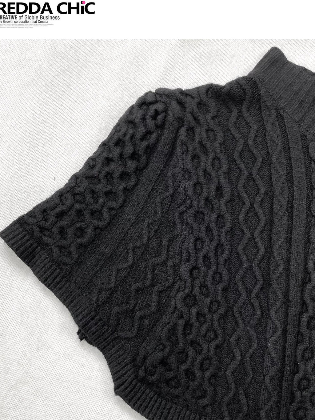 REDDACHIC Gothic Dark Asymmetrical Cape Knit Drop Shoulder Cropped Slim Women'S Sweaters