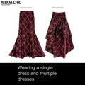 REDDACHIC_Gothic_Dark_Red_Plaid_Asymmetric_Patchwork_Women'S_Other_Fabric_Maxi_Skirts_MISSTT
