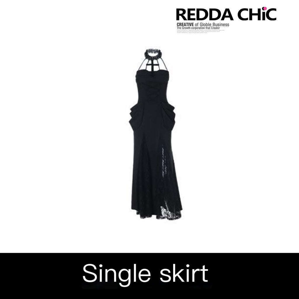 REDDACHIC_Gothic_Halter_Cross_Cutout_Lace_Waist_Cinched_Bodycon_Women'S_Slip_Maxi_Dresses_MISSTT