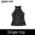 REDDACHIC_Gothic_Halter_Cross_Lace_High_Neck_Slim_Cropped_Women'S_Polyester_Tank_Tops_MISSTT