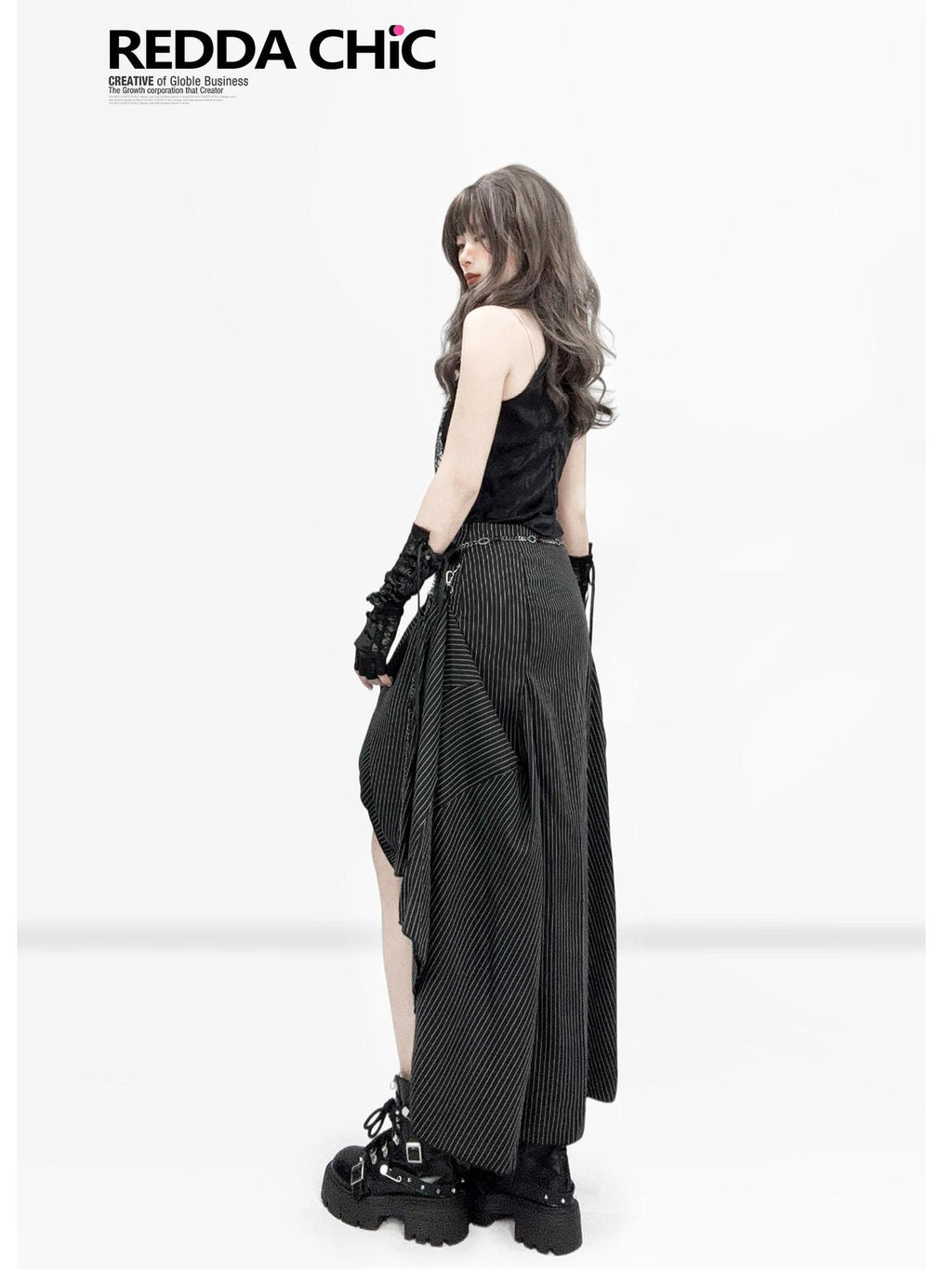 REDDACHIC Gothic Halter Cross Lace High Neck Slim Cropped Women'S Polyester Tank Tops