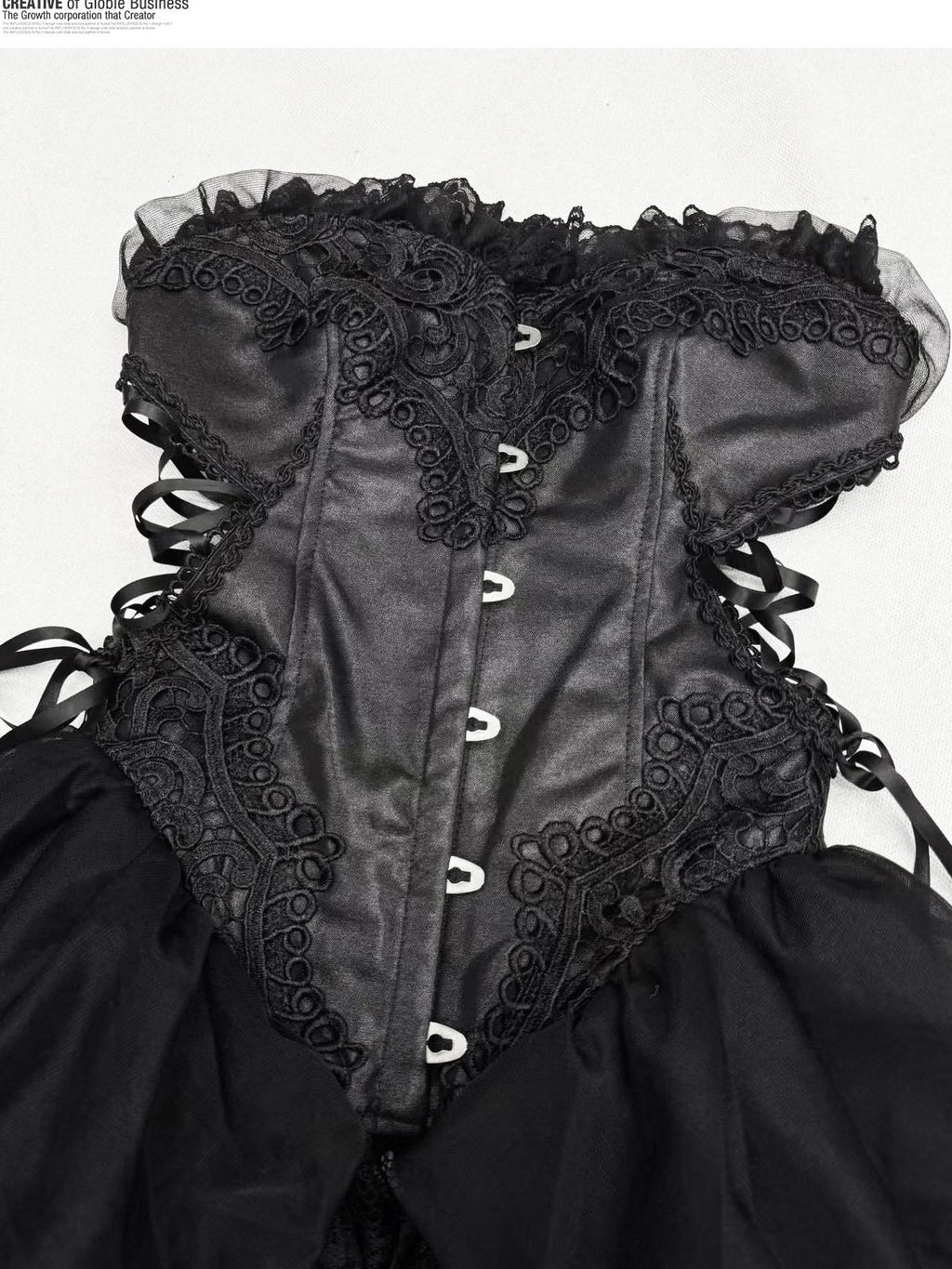 REDDACHIC Gothic Lace Plaid Boned Women'S Composite Lace Strapless Maxi Dresses