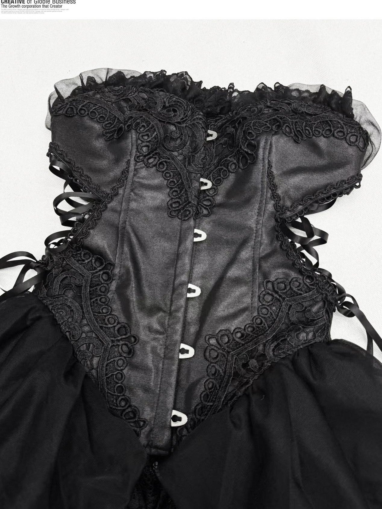 REDDACHIC Gothic Lace Plaid Boned Women'S Composite Lace Strapless Maxi Dresses