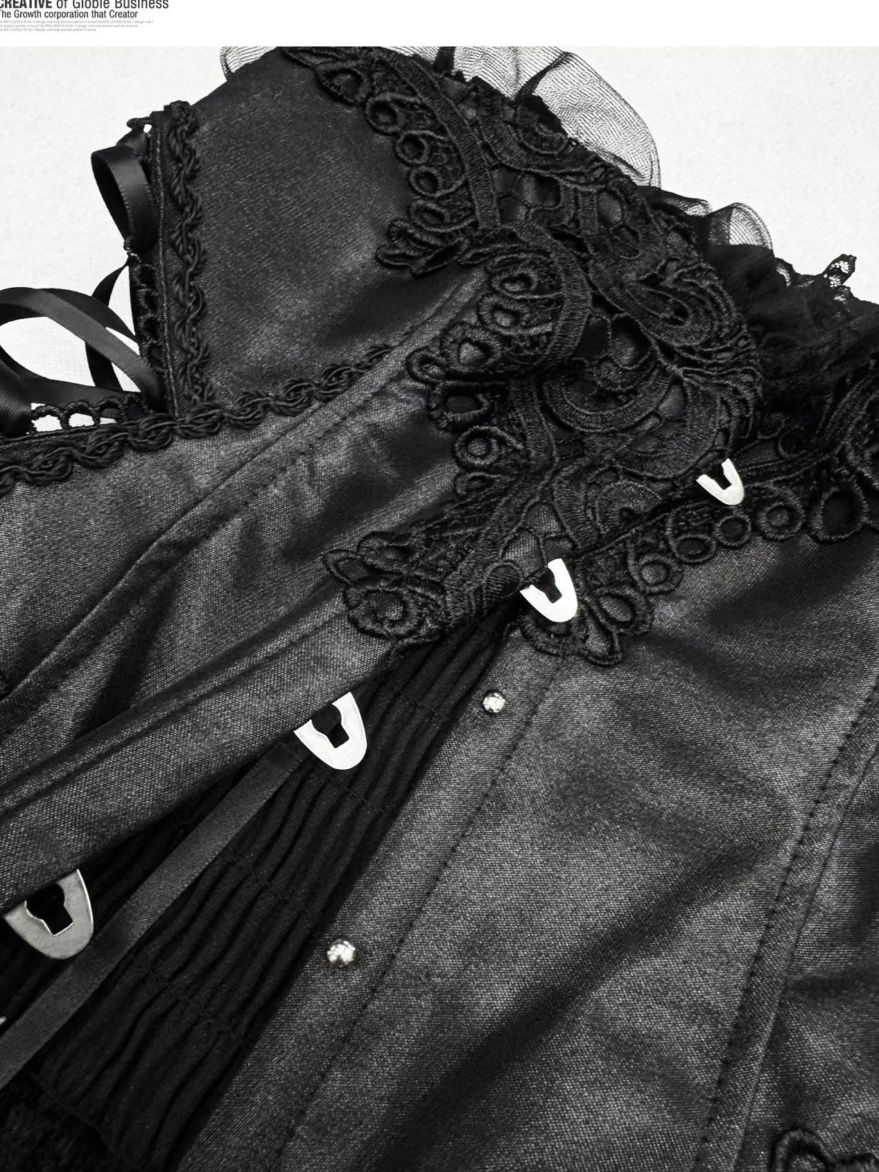 REDDACHIC Gothic Lace Plaid Boned Women'S Composite Lace Strapless Maxi Dresses