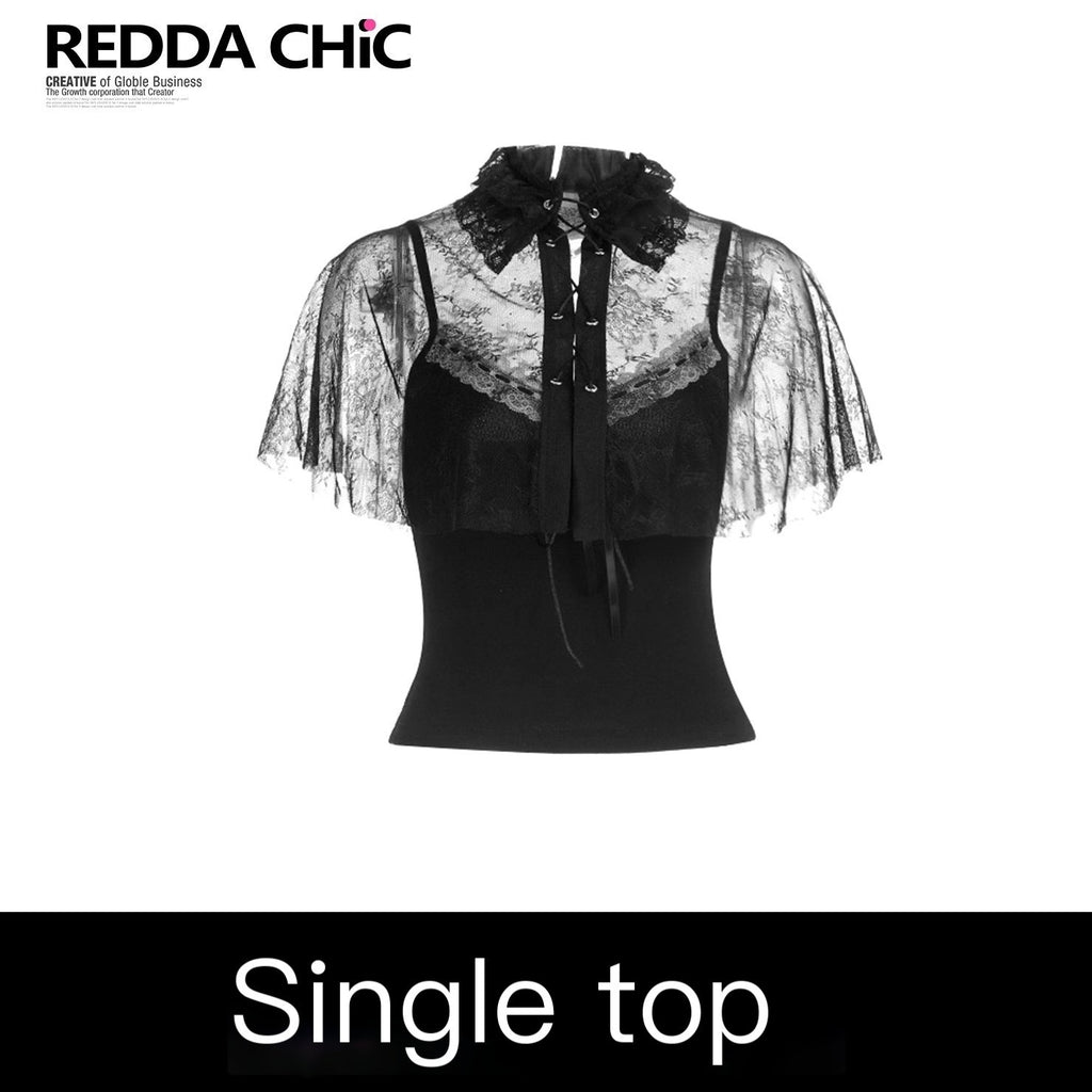 REDDACHIC_Gothic_Lace_Shawl_Strap_Cropped_Cinched_Waist_Women'S_Denim_Camisoles_MISSTT
