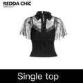 REDDACHIC_Gothic_Lace_Shawl_Strap_Cropped_Cinched_Waist_Women'S_Denim_Camisoles_MISSTT