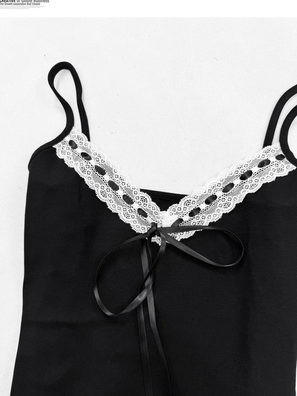 REDDACHIC Gothic Lace Shawl Strap Cropped Cinched Waist Women'S Denim Camisoles