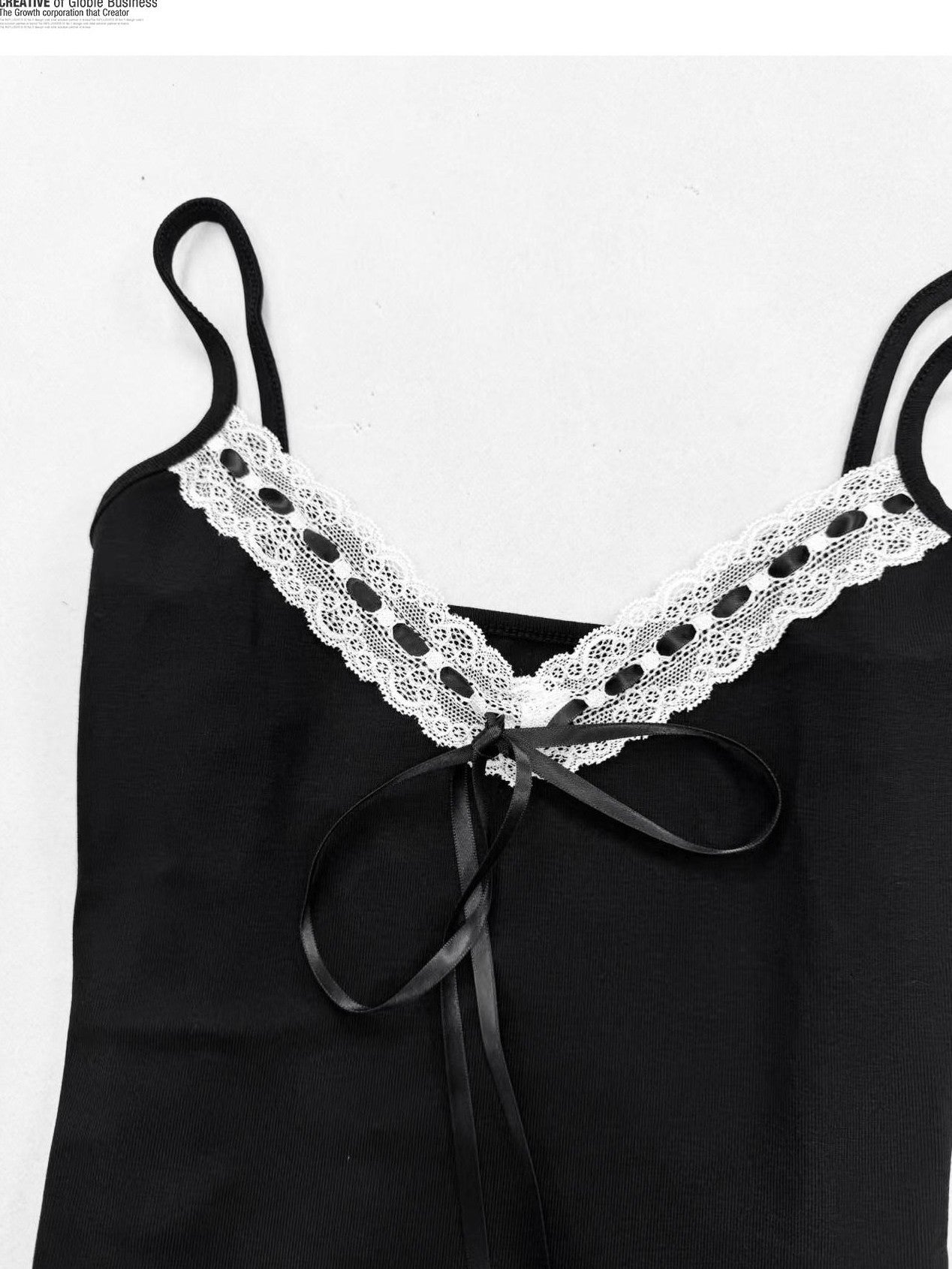REDDACHIC Gothic Lace Shawl Strap Cropped Cinched Waist Women'S Denim Camisoles