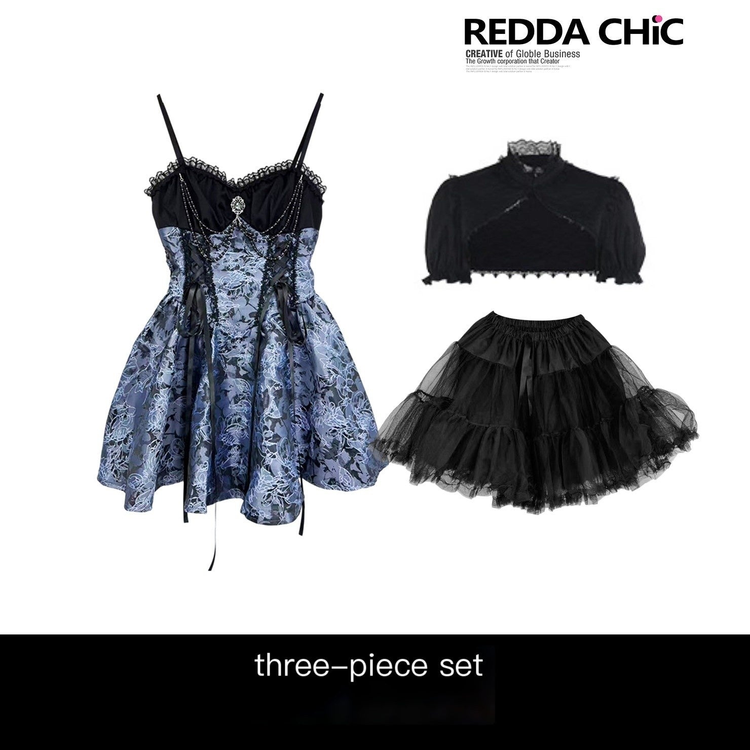 REDDACHIC_Gothic_Lolita_Puff_Strap_Short_Sleeve_Waist_Cinch_Women'S_Polyester_Midi_Dresses_MISSTT
