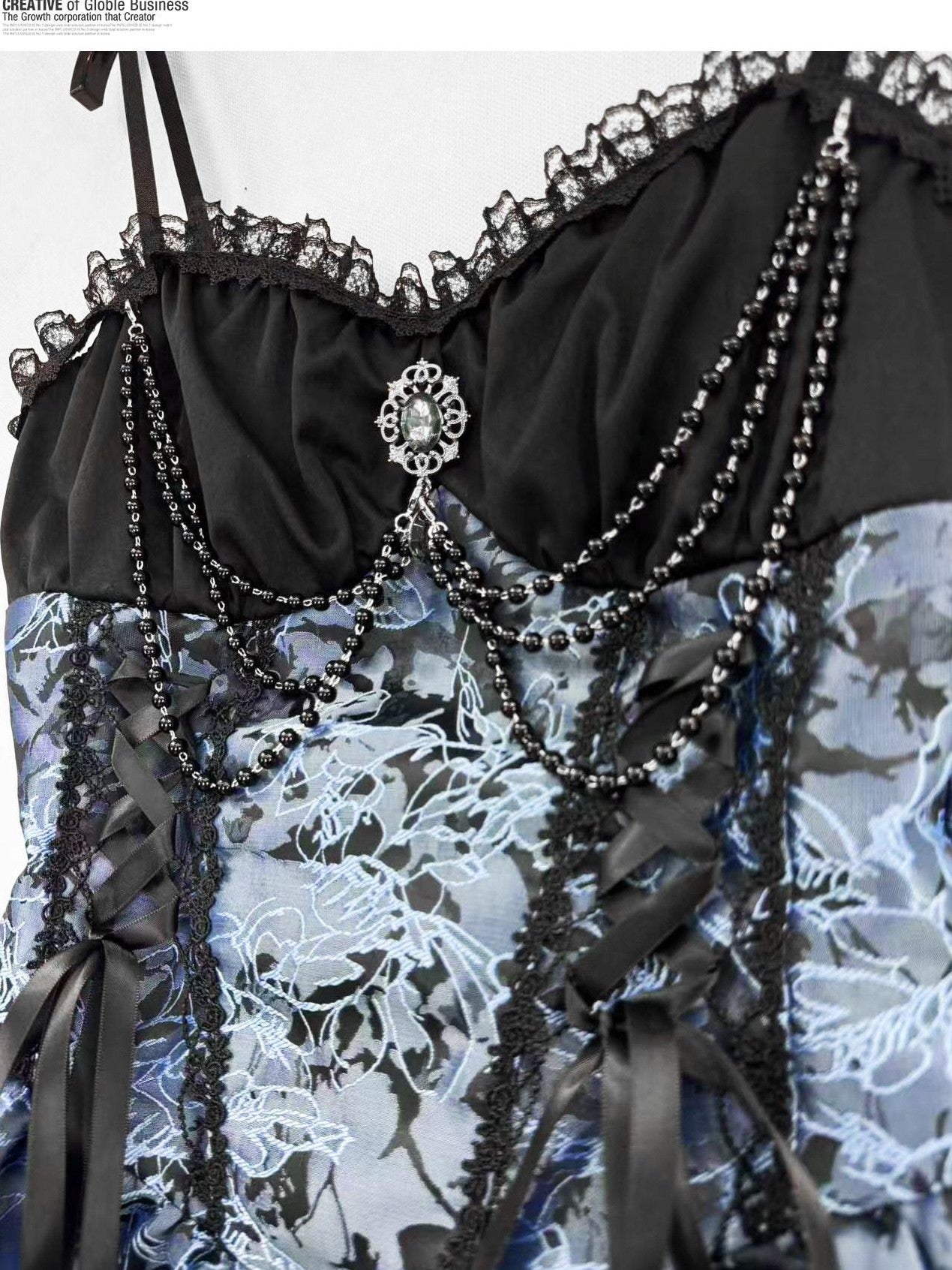 REDDACHIC Gothic Lolita Puff Strap Short Sleeve Waist Cinch Women'S Polyester Midi Dresses