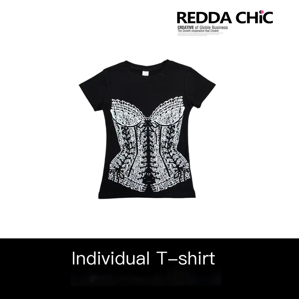 REDDACHIC_Gothic_Printed_Y2K_Slim_Short_Sleeve_Black_Women'S_Crop_Tops_MISSTT