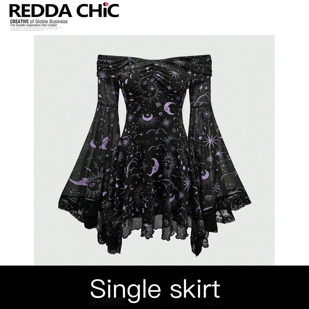 REDDACHIC_Gothic_Star_Print_Off_Shoulder_Bell_Sleeve_Women'S_Mesh_Aline_Maxi_Dresses_MISSTT