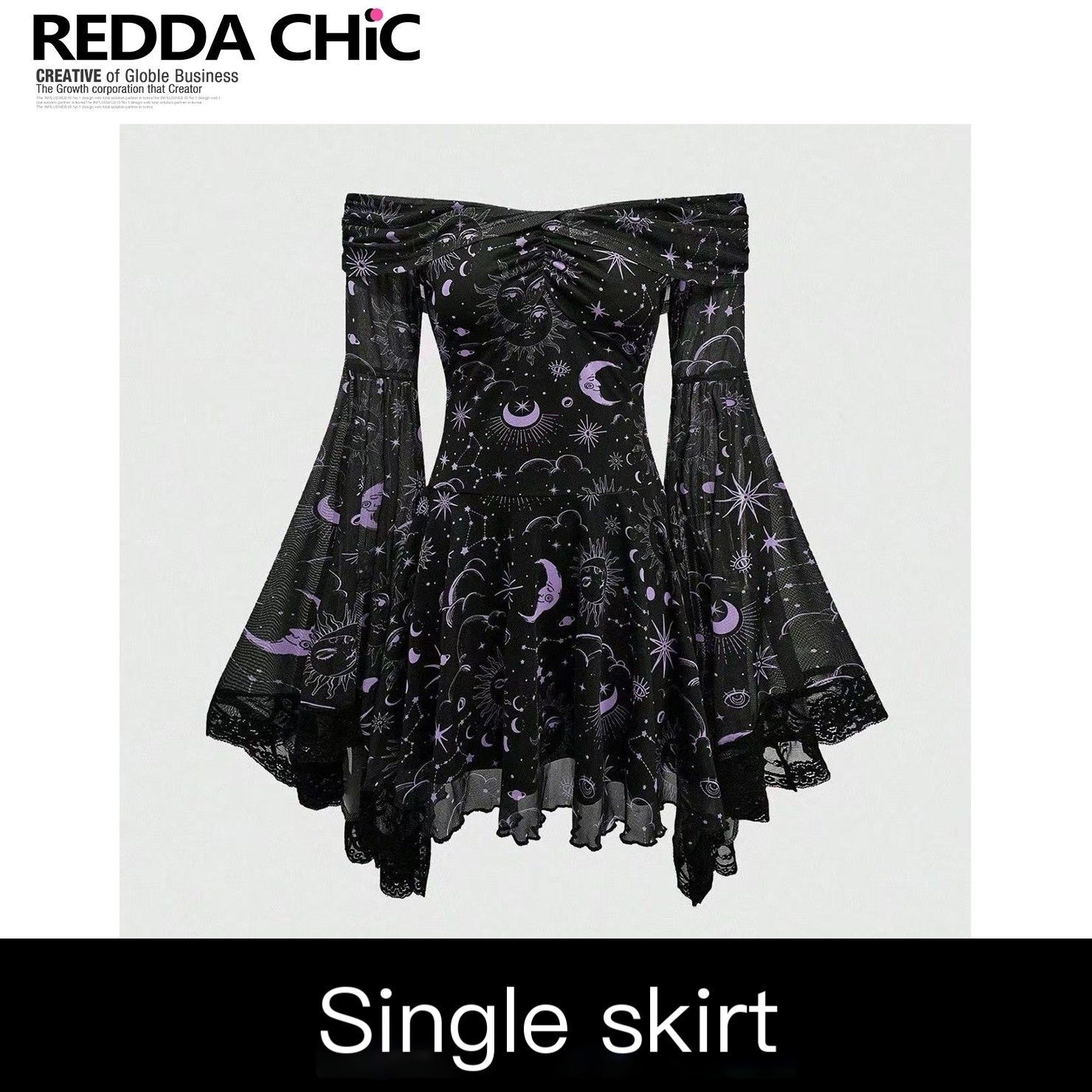 REDDACHIC_Gothic_Star_Print_Off_Shoulder_Bell_Sleeve_Women'S_Mesh_Aline_Maxi_Dresses_MISSTT