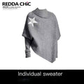 REDDACHIC_Gray_Asymmetric_Shawl_Neck_Oversized_Loose_Women'S_Knit_Sweaters_MISSTT